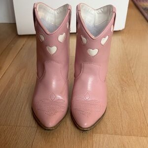 Lola + The Boys Pink Heart Ankle Boots
